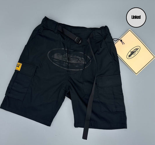 CORTEIZ TRIPPLE BLACK CARGO SHORTS