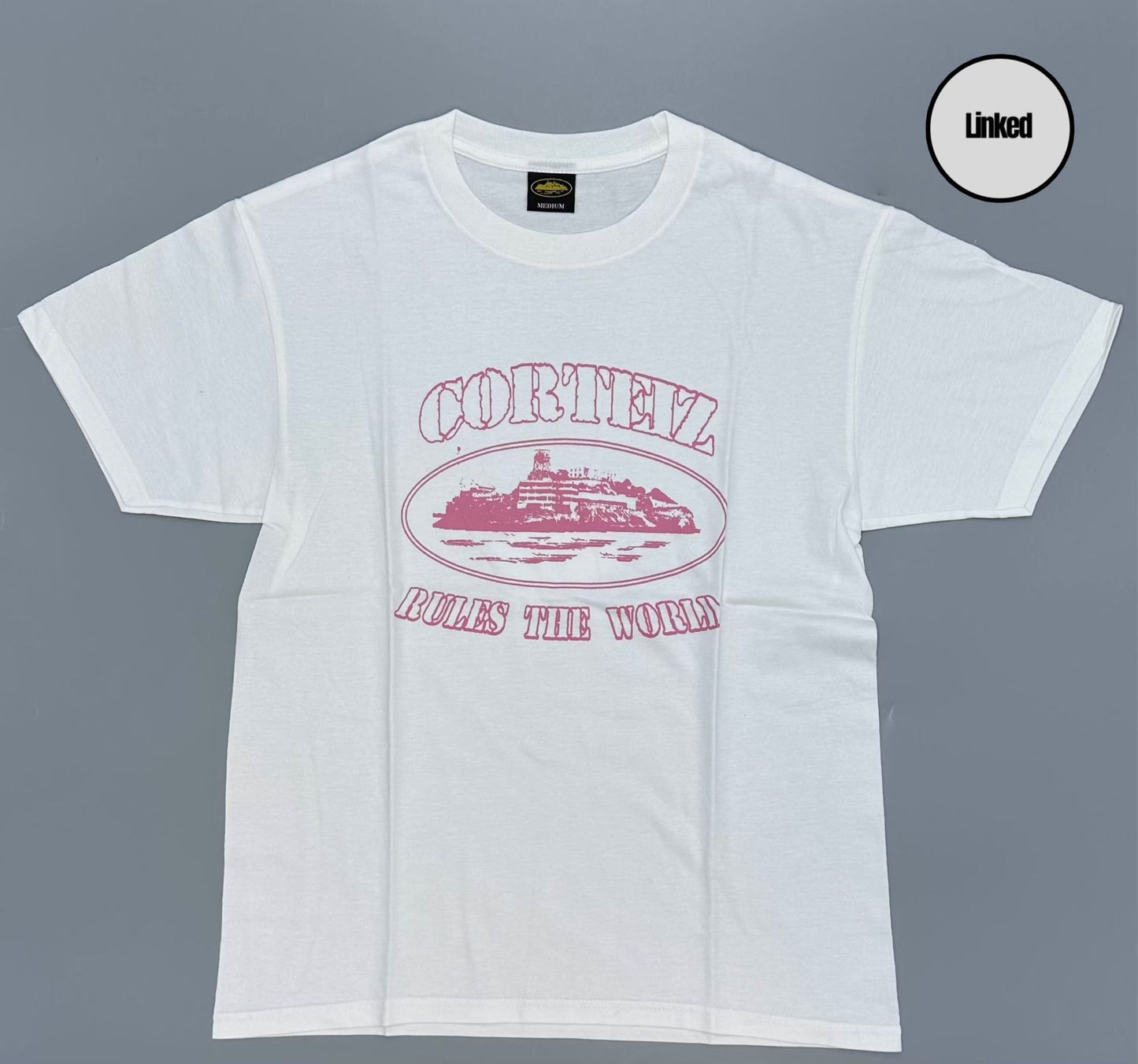 CORTEIZ WHITE & PINK ALCATRAZ T-SHIRT