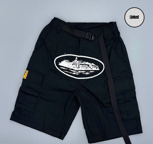 CORTEIZ BLACK CARGO SHORTS