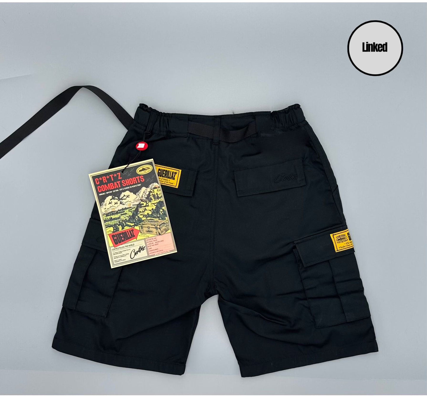 CORTEIZ TRIPPLE BLACK CARGO SHORTS