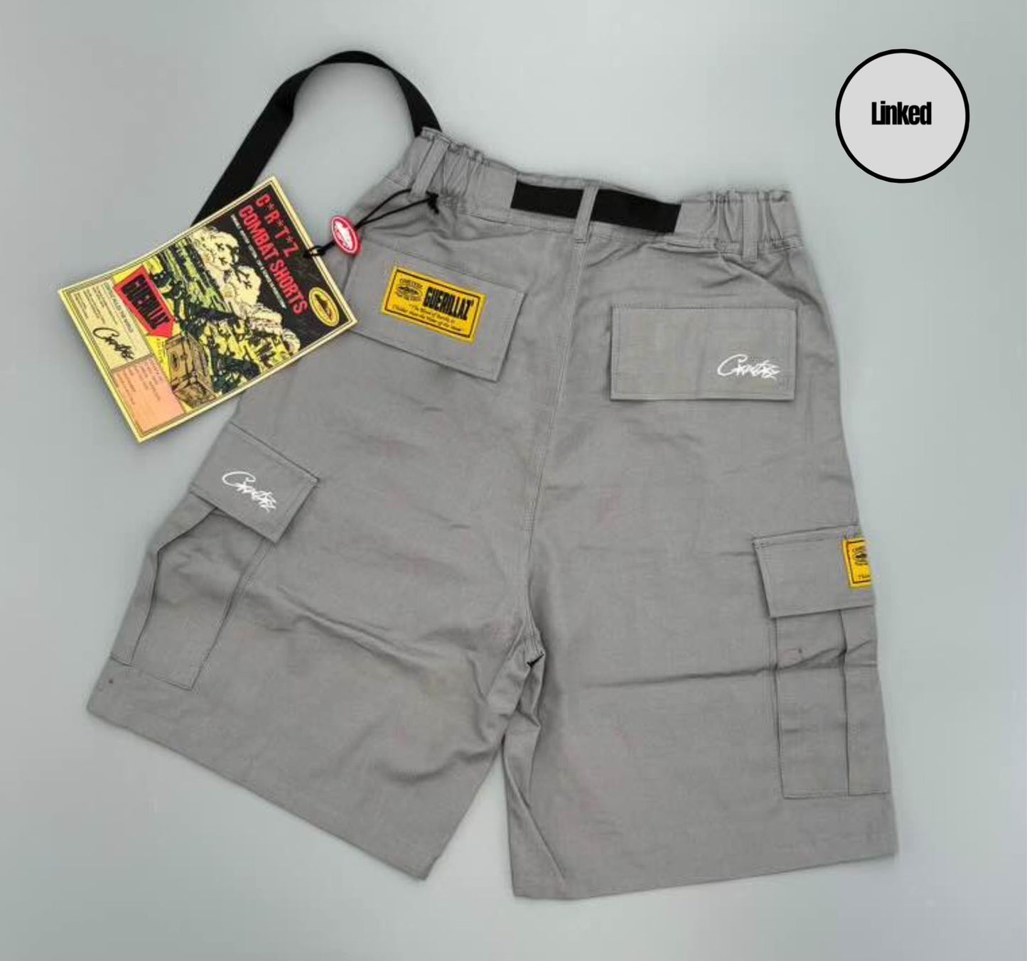 CORTEIZ GREY CARGO SHORTS