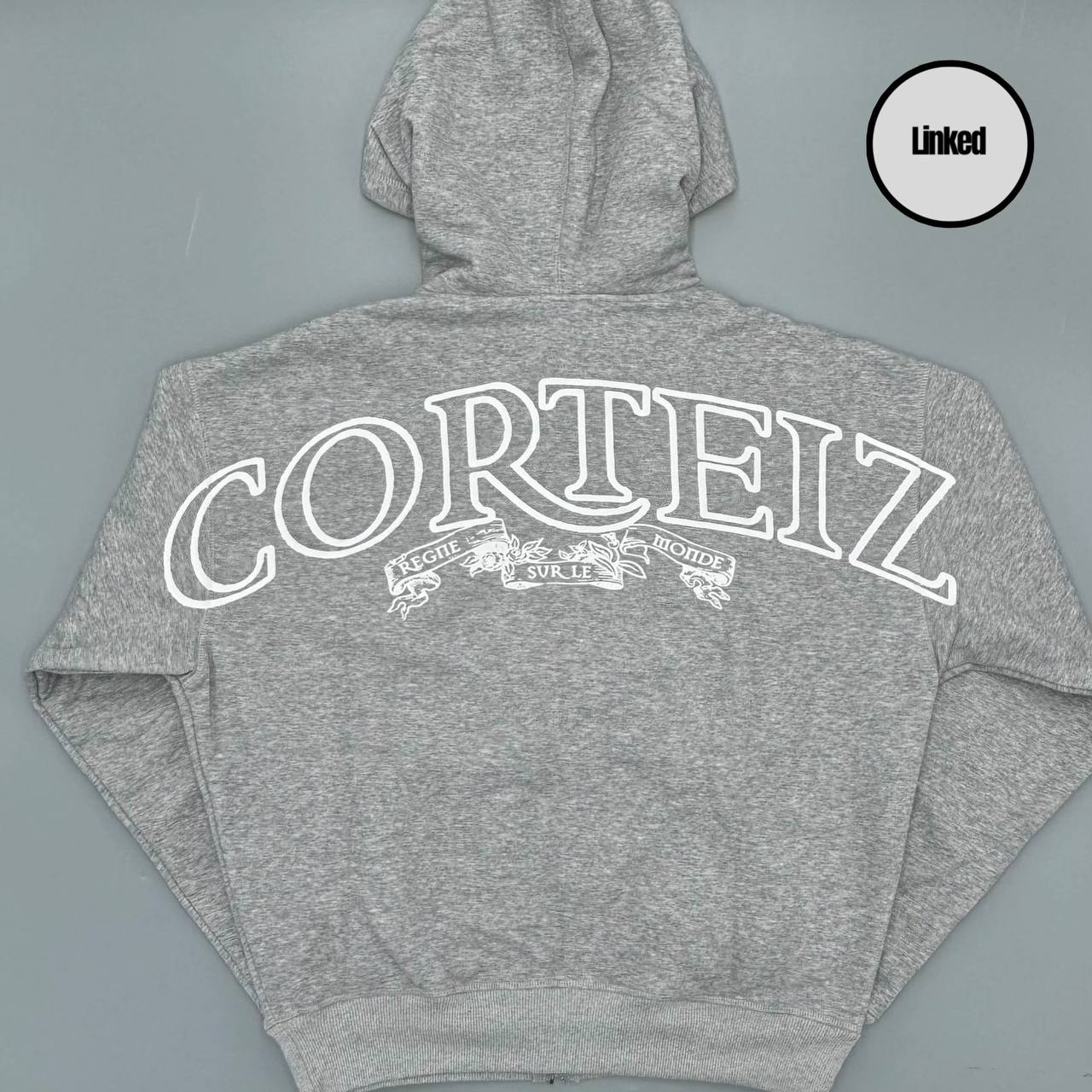 CORTEIZ GREY SUPERIOR ROYALE ZIP-UP HOODIE