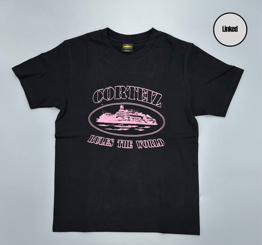 CORTEIZ BLACK & PINK ALCATRAZ T-SHIRT