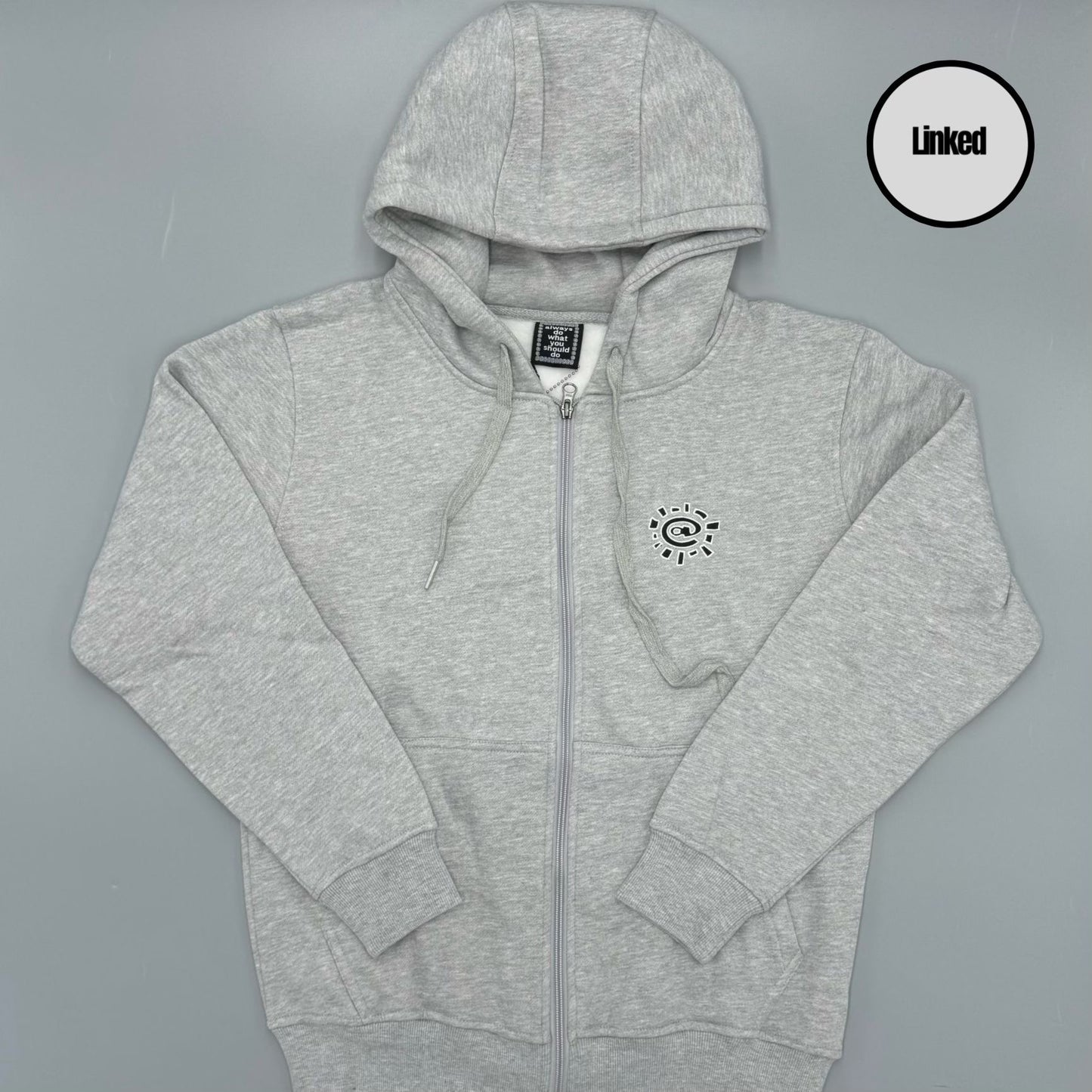 ADWYSD GREY ZIP UP HOODIE