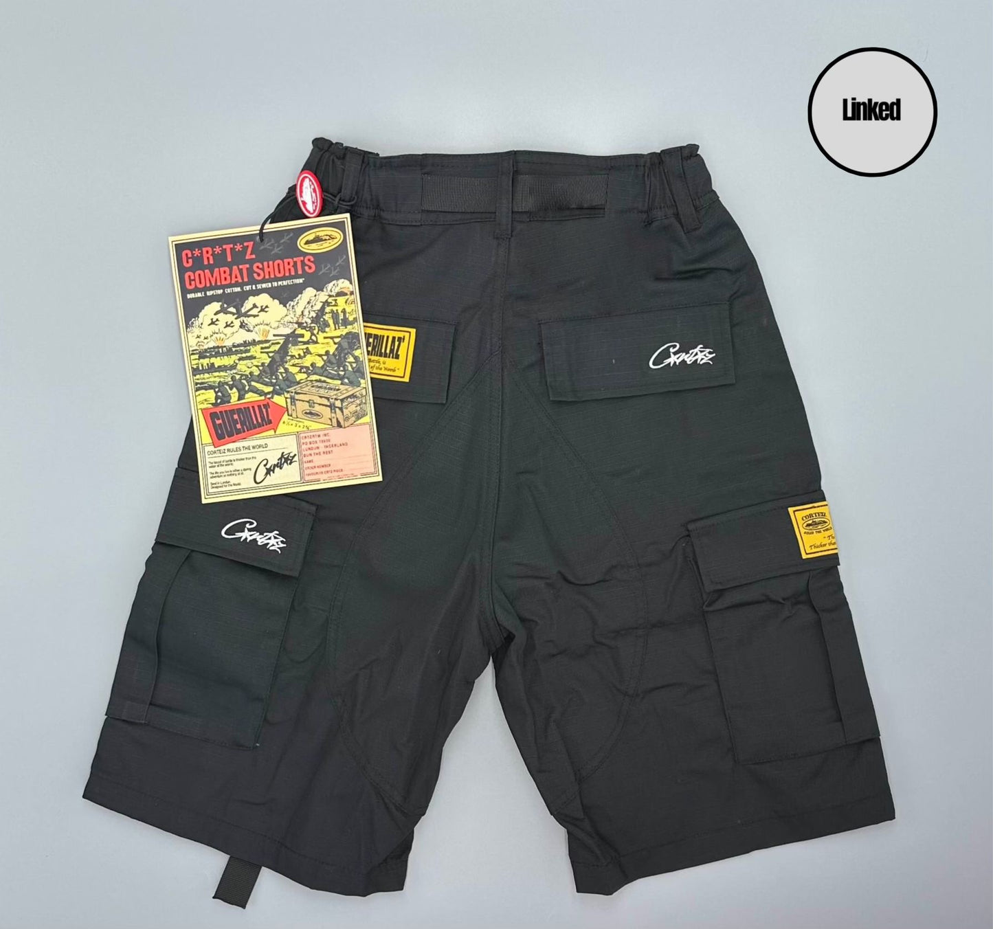 CORTEIZ BLACK CARGO SHORTS