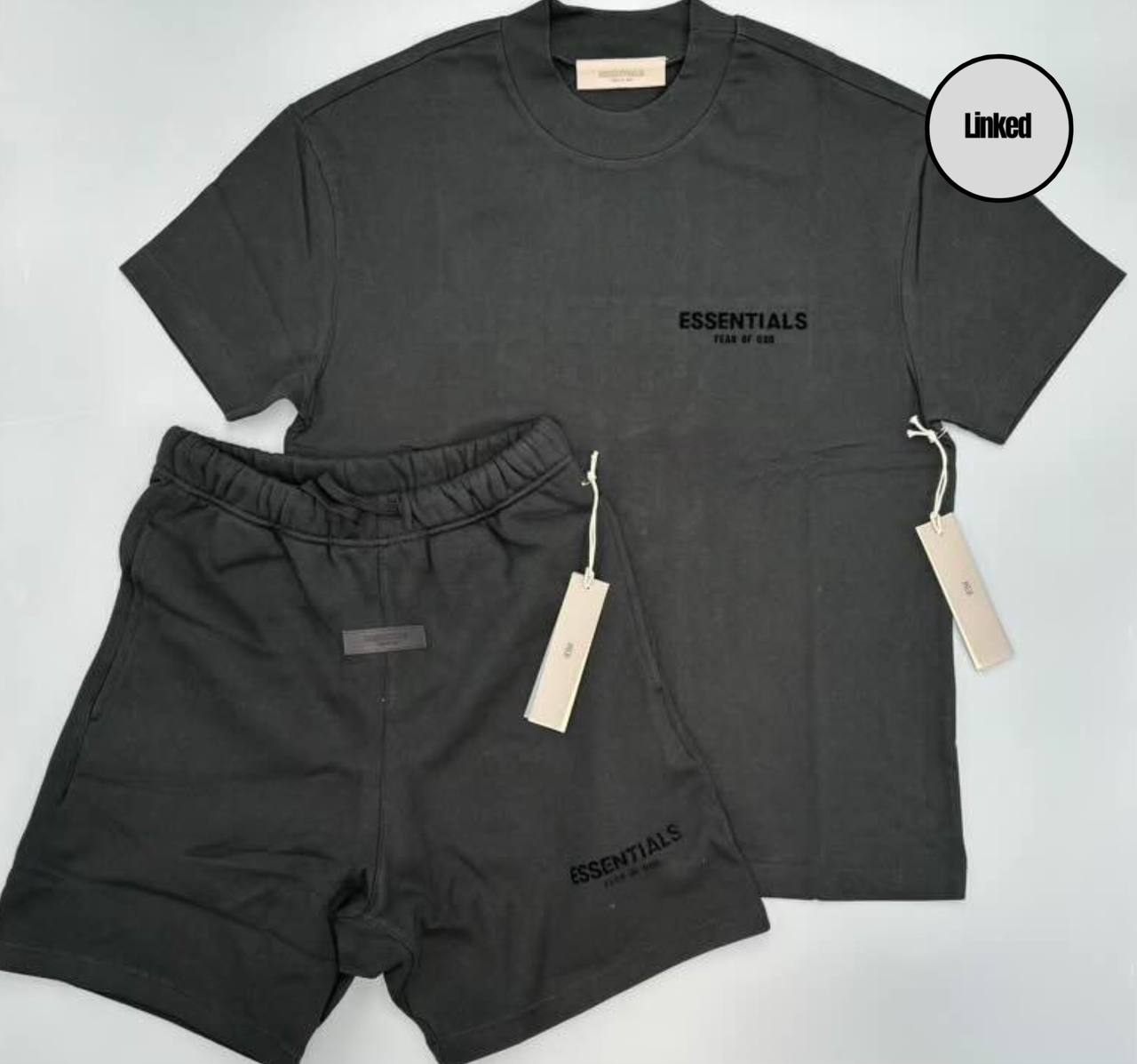 FEAR OF GOD / ESSENTIALS SS22 BLACK SHORT SET