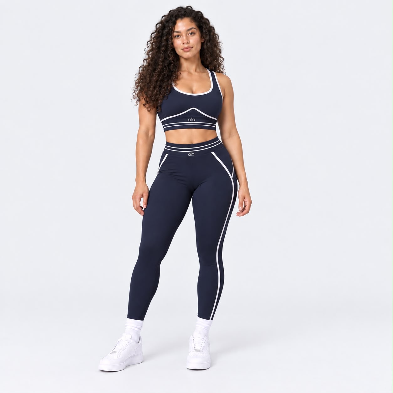 Alo Womens Navy Airbrush Yoga Set