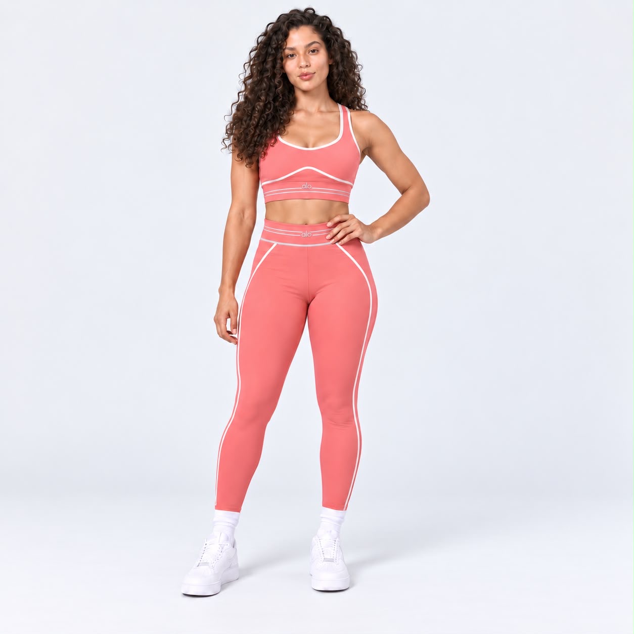 Alo Womens Pink Airbrush Yoga Set