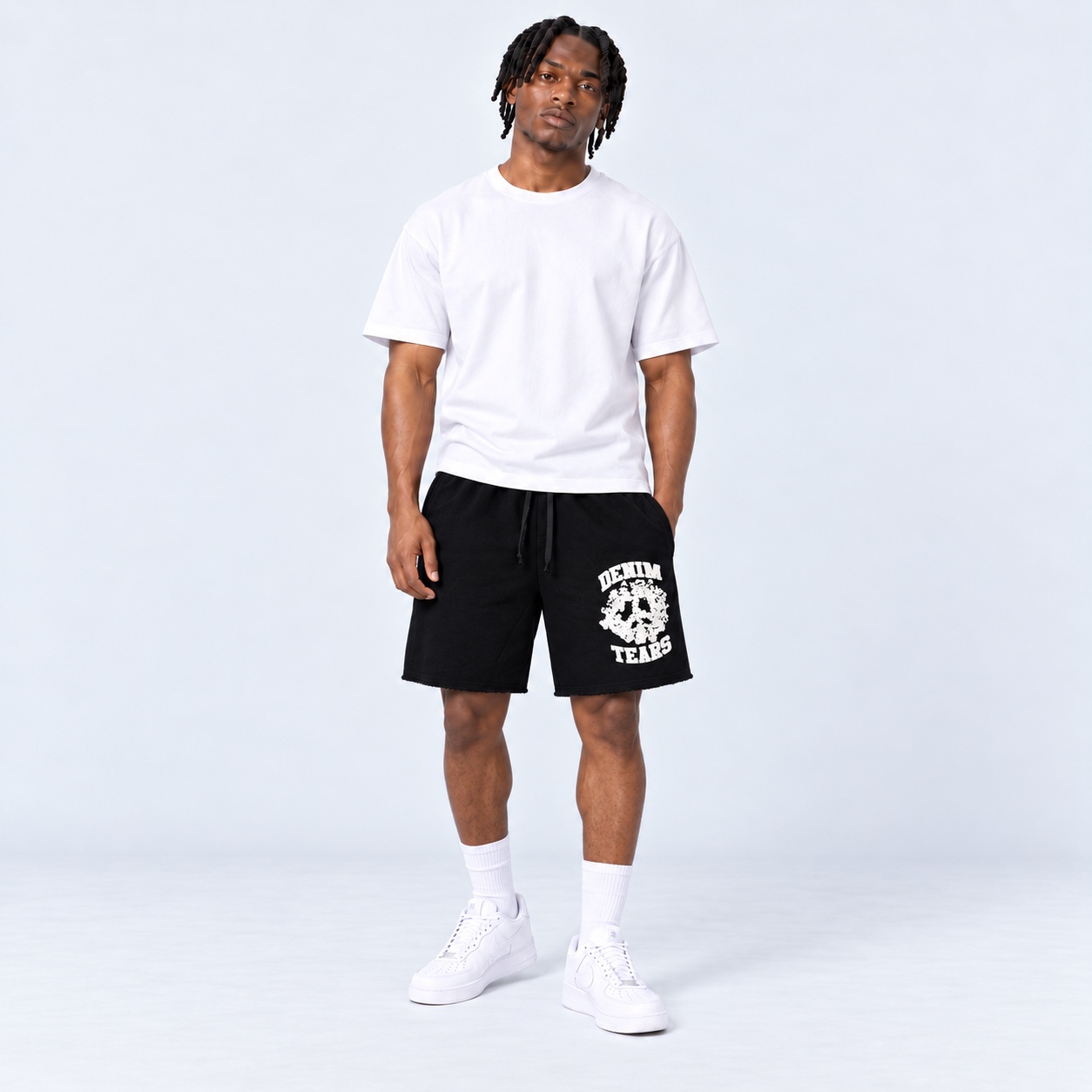 Denim Tears Black University Shorts