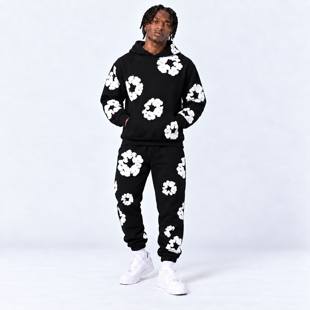 DENIM TEARS COTTON WREATH – BLACK/WHITE – TRACKSUIT