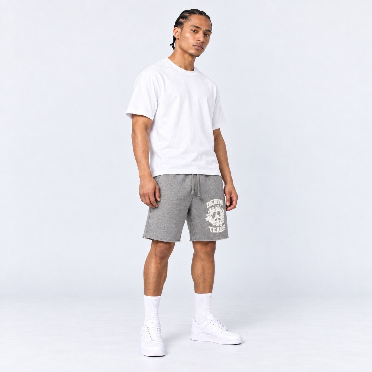 Denim Tears Grey University Shorts