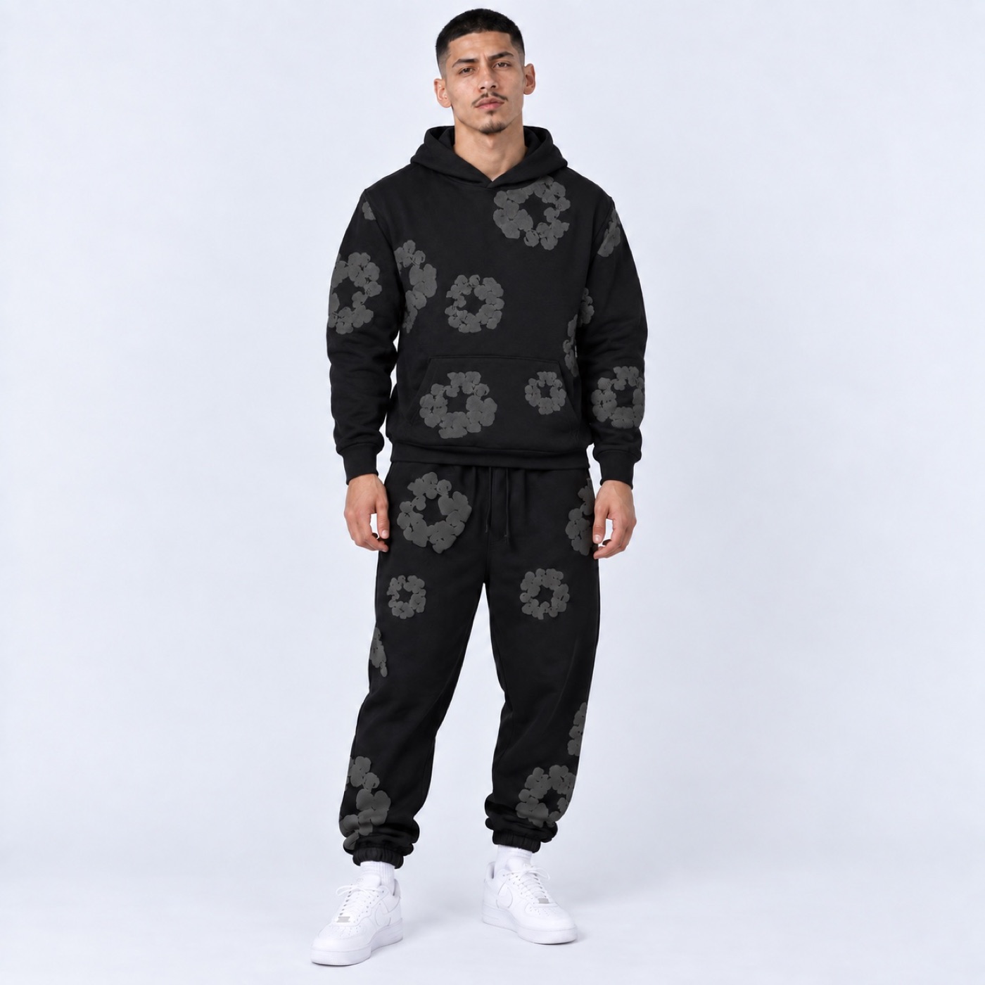 Denim Tears Monochrome Cotton Wreath Tracksuit
