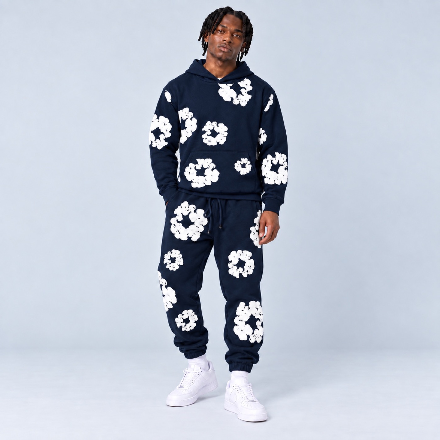 Denim Tears Navy Cotton Wreath Tracksuit