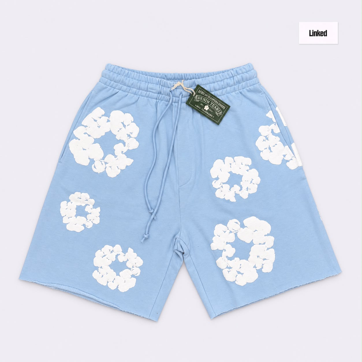 Denim Tears Sky Blue Cotton Wreath Shorts
