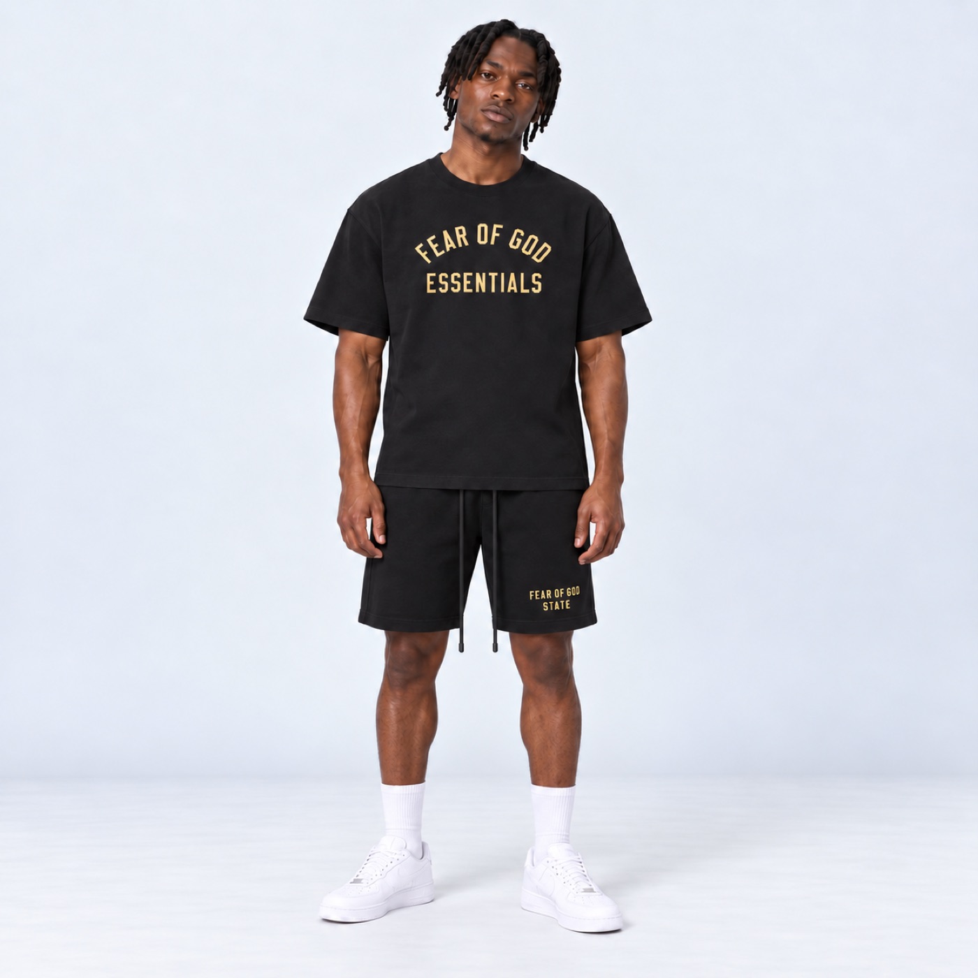 Essentials FW24 Black/Gold Short Set