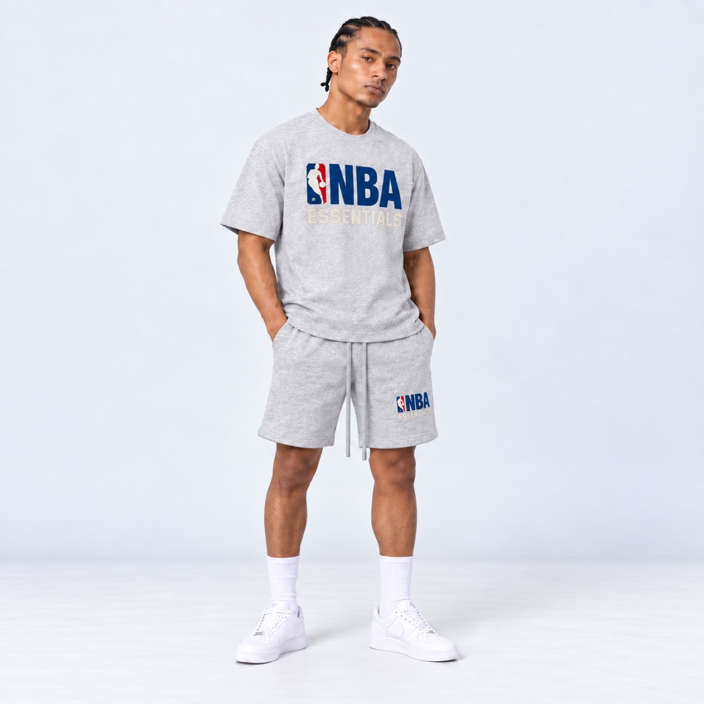 Essentials NBA Light Heather Short Set