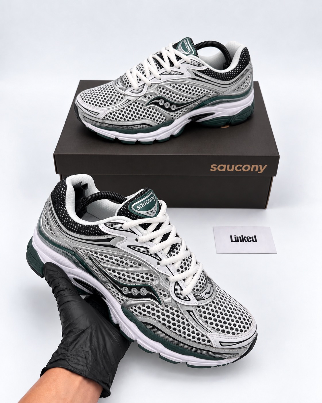 Saucony Pro Grid Omni 9 White/Pine Green