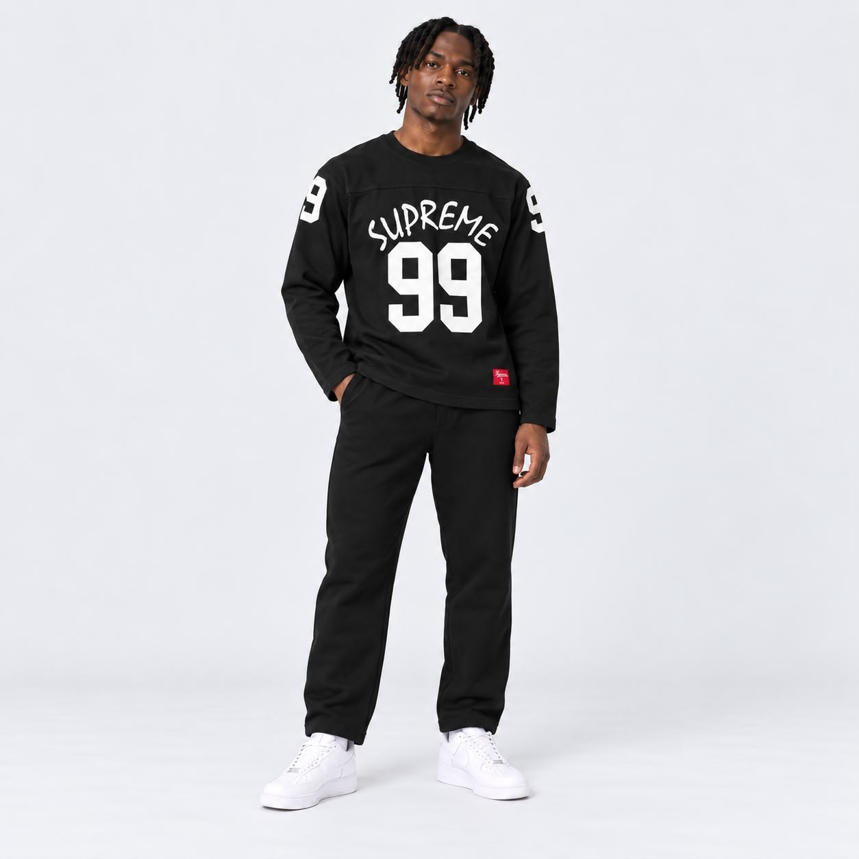 SUPREME FOOTBALL – BLACK/WHITE – 99 LONG-SLEEVE TOP