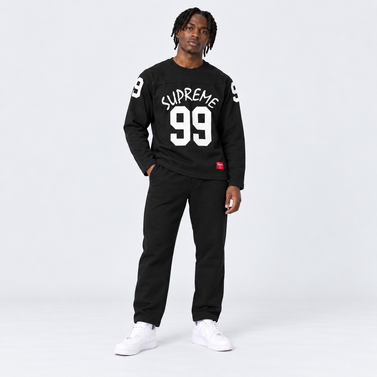 Supreme Black/White 99 Long Sleeve Football Top