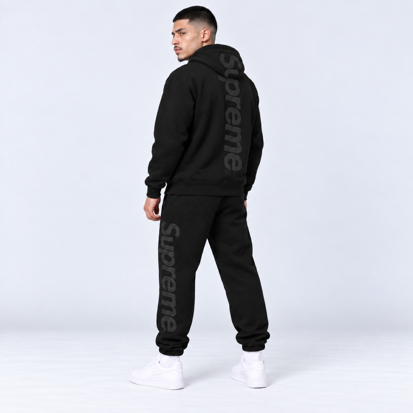 Supreme Triple Black Appliqué Tracksuit